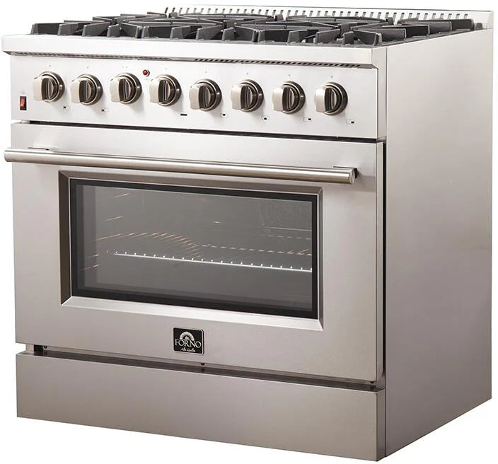 Forno Appliance Package - 36" Dual Fuel Range, Dishwasher, 36" Refrigerator