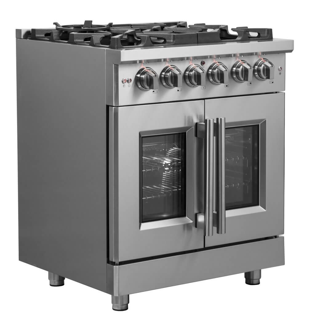 FORNO Massimo 30″ Freestanding French Door Dual Fuel Range (FFSGS6325-30)