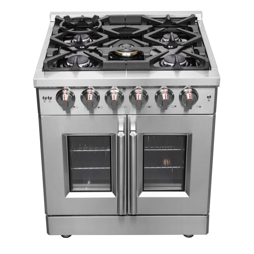 FORNO Massimo 30″ Freestanding French Door Dual Fuel Range (FFSGS6325-30)