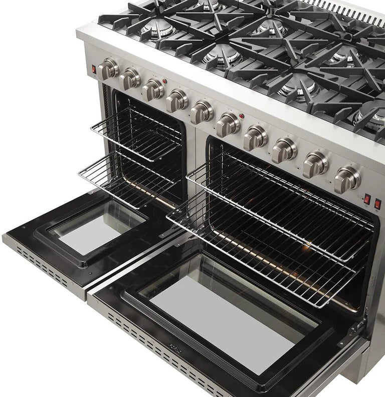 Forno Appliance Package - 48 Inch Gas Range, Dishwasher, 60 Inch Refrigerator