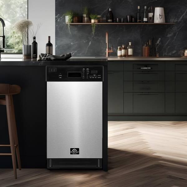 FORNO Espresso Polo 18" Built-in Dishwasher in Stainless Steel (FDWBI8041-18S)