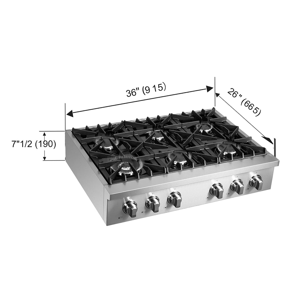 FORNO COSSATO ALTA QUALITA 36" GAS RANGETOP (FCTGS5737-36)