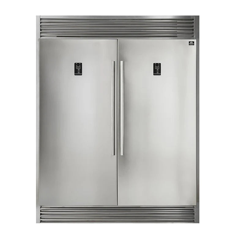 Forno Appliance Package - 48" Gas Range, Range Hood, 60" Refrigerator, Dishwasher