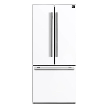 FORNO Premium 2 Pieces Kitchen Bundle - Forno Leonardo Espresso 30-Inch Slide-In White Induction Range, Forno Gallipoli Espresso 30-Inch White French Door Refrigerator - FBDL-014-10CAUS