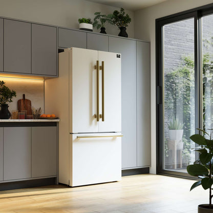 FORNO Premium 2 Pieces Kitchen Bundle - Forno Leonardo Espresso 30-Inch Slide-In White Induction Range, Forno Gallipoli Espresso 30-Inch White French Door Refrigerator - FBDL-014-10CAUS
