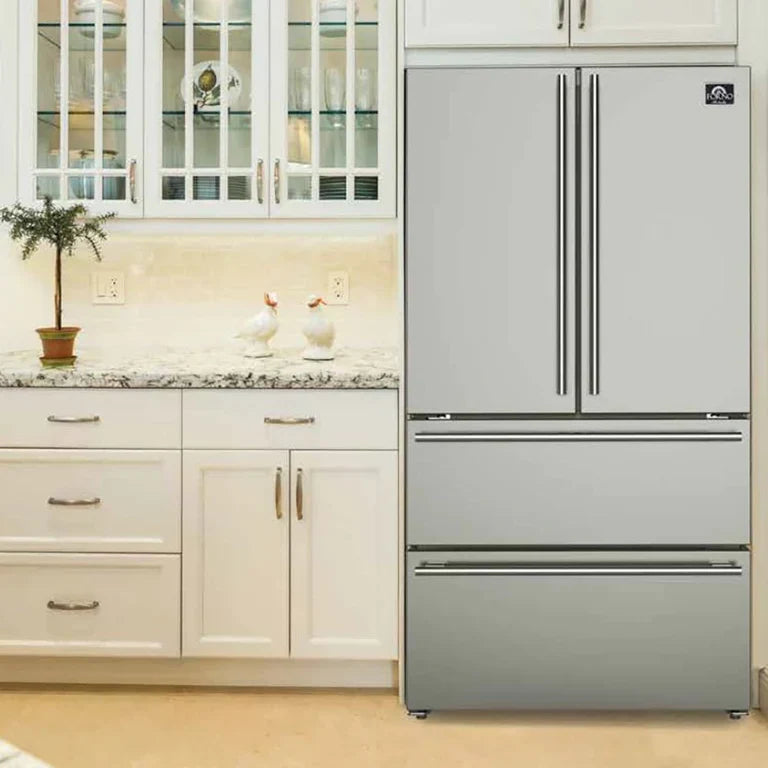 Forno Appliance Package - 36" Dual Fuel Range, Dishwasher, 36" Refrigerator