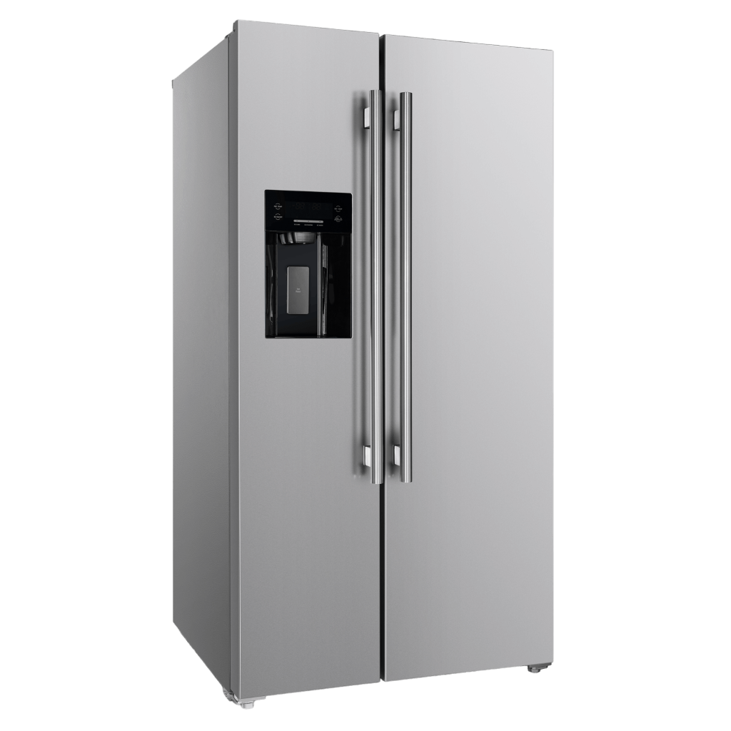 FORNO Salerno 36″ Side by Side 20 Cu.Ft Stainless Steel Refrigerator with Ice Maker & Decorative Grill