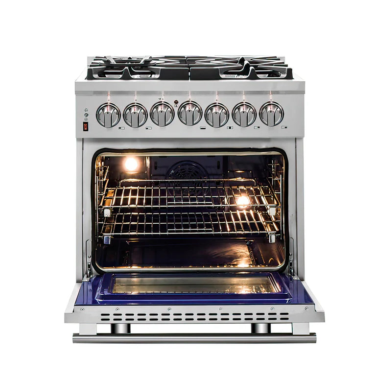 Forno Appliance Package - 30" Dual Fuel Range, Dishwasher, 60" Refrigerator