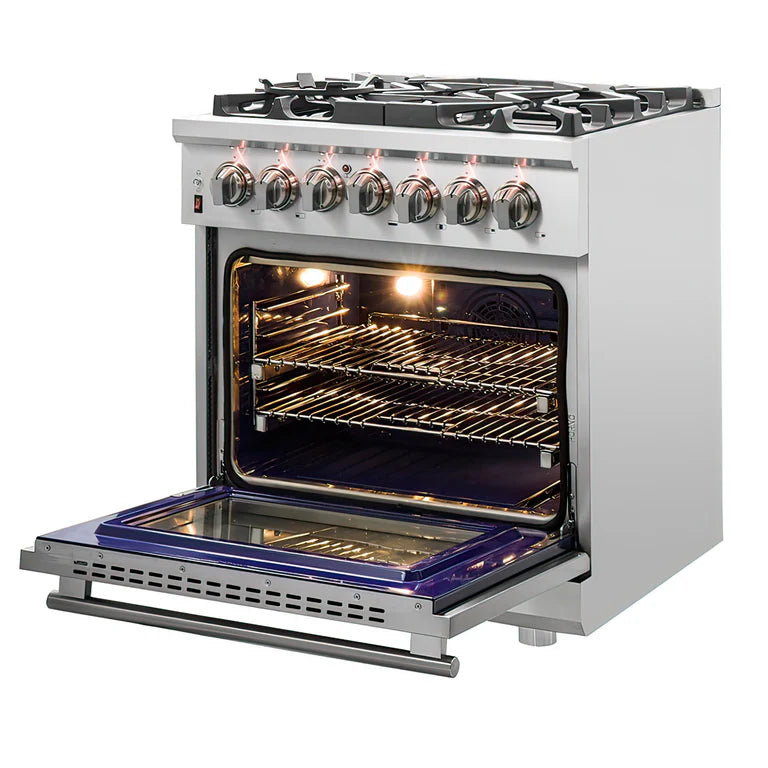 Forno Appliance Package - 30" Dual Fuel Range, Dishwasher, 60" Refrigerator