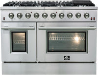 Forno Appliance Package - 48 Inch Gas Range, Dishwasher, 60 Inch Refrigerator, 3-Piece Package