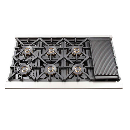 FORNO Premium 2-Piece Kitchen Bundle - Capriasca 48" Stainless Steel Range, Forno Maderno 2-28 " Wide Units with Decorative Trim - FBDL-019-06CAUS