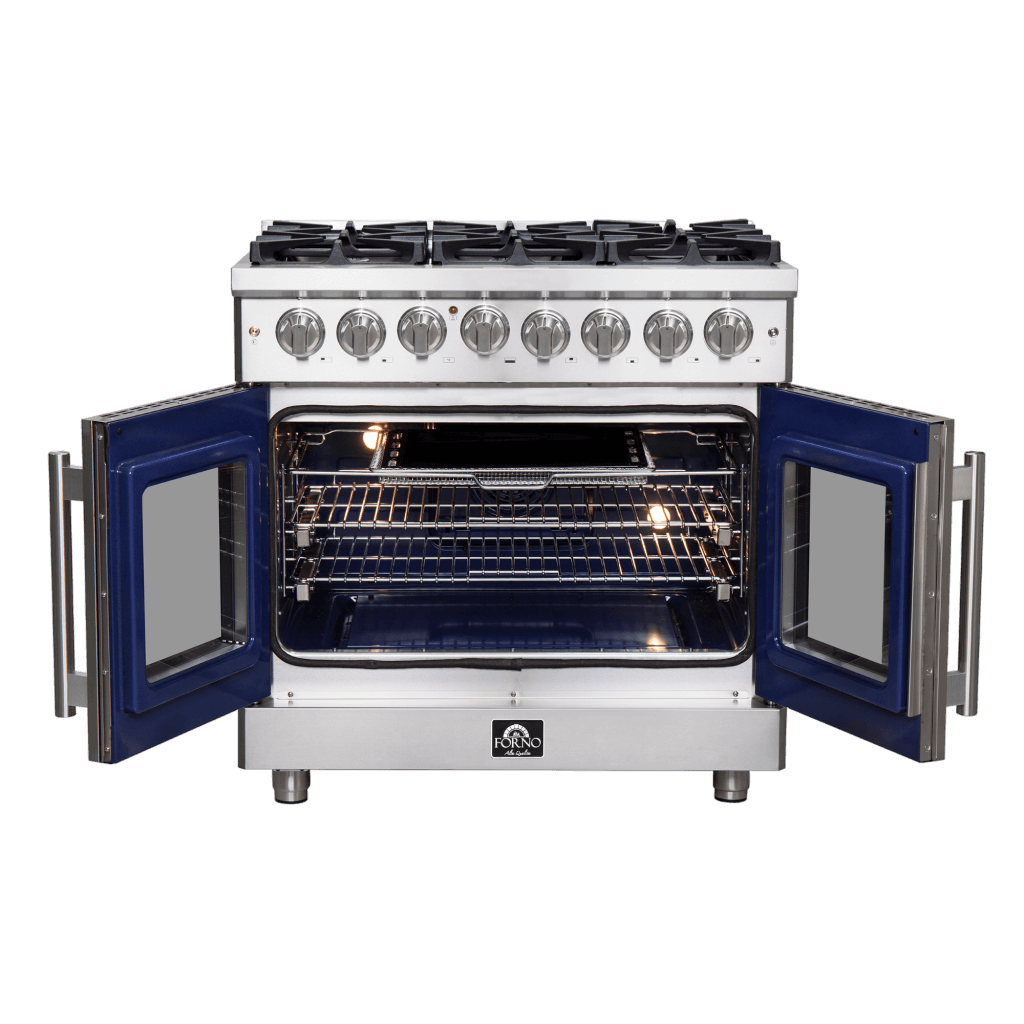 FORNO Massimo 36″ Freestanding French Door Dual Fuel Range (FFSGS6325-36)
