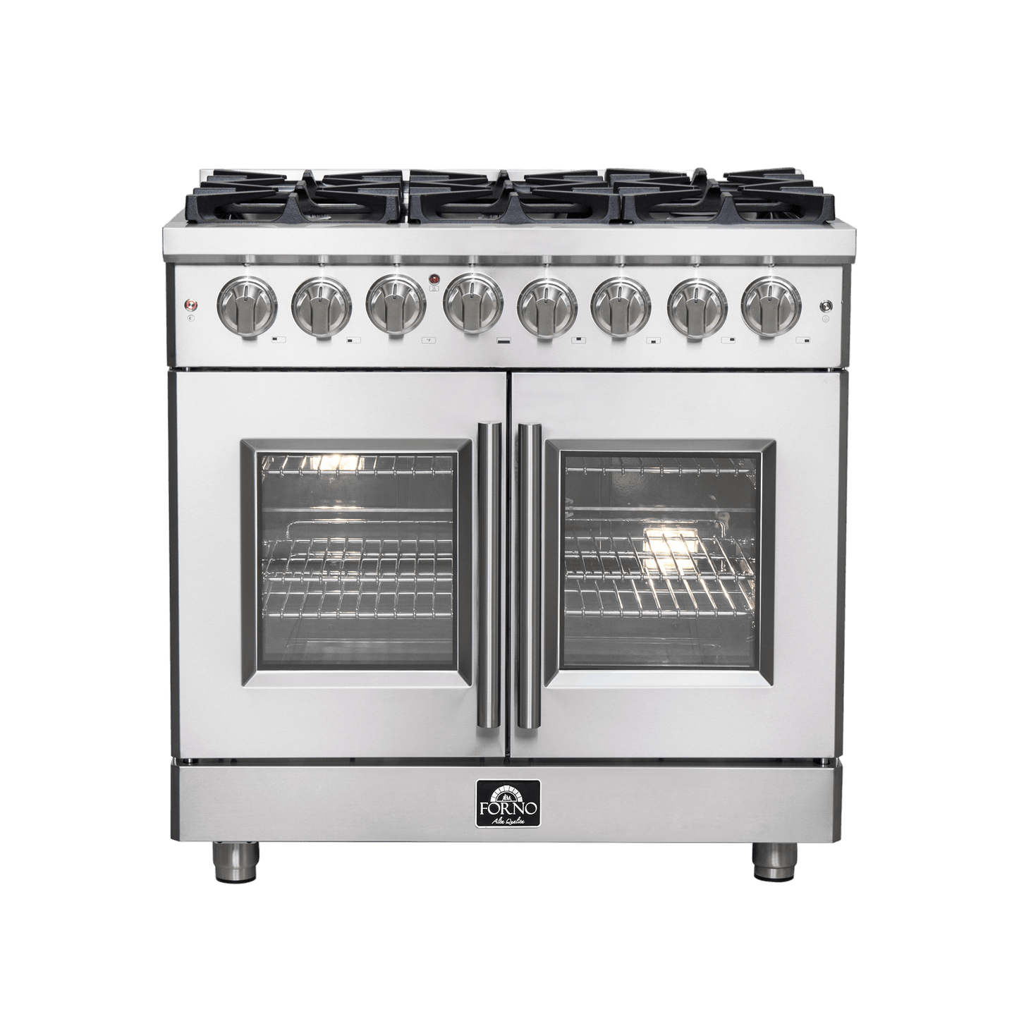 FORNO Massimo 36″ Freestanding French Door Dual Fuel Range (FFSGS6325-36)
