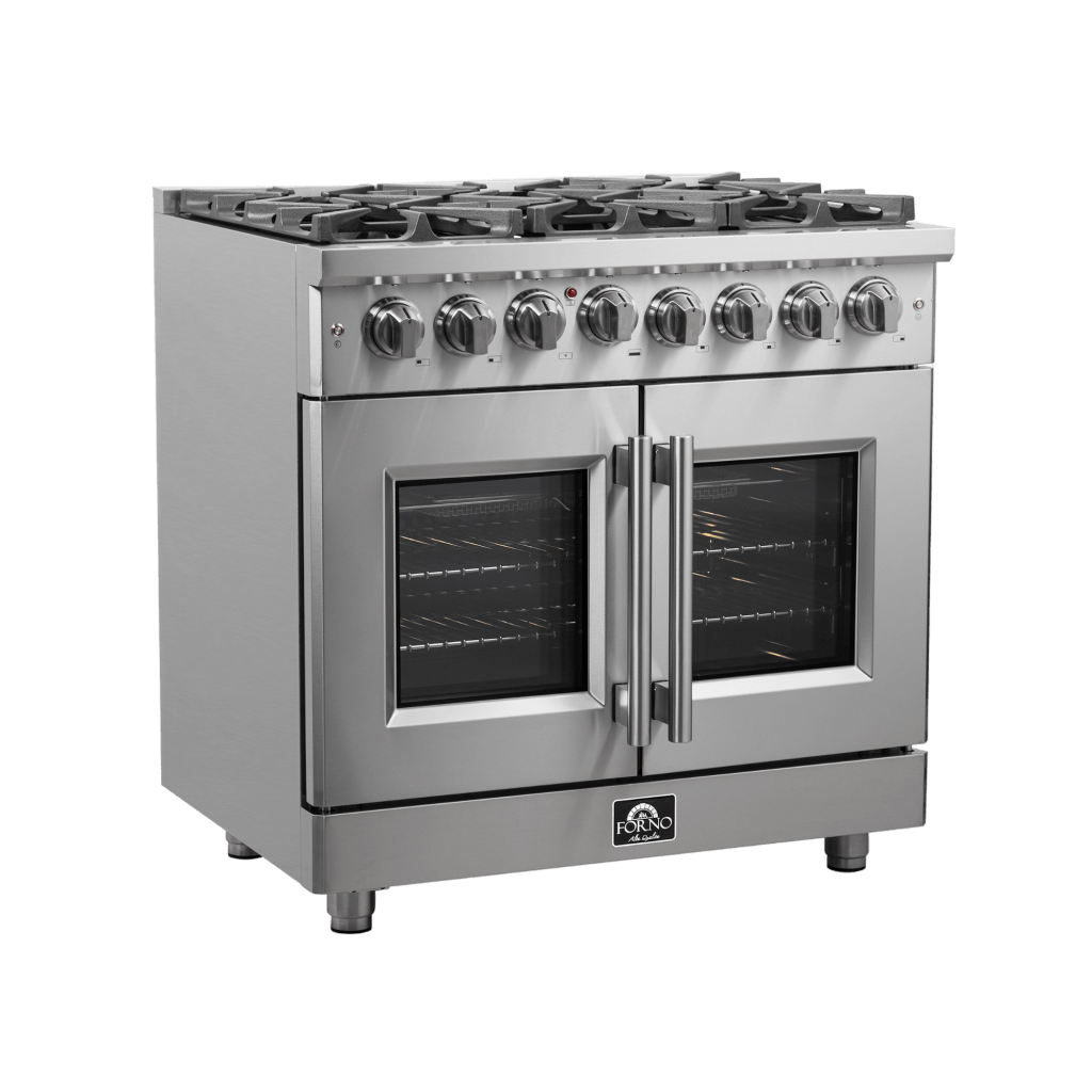 FORNO Massimo 36″ Freestanding French Door Dual Fuel Range (FFSGS6325-36)