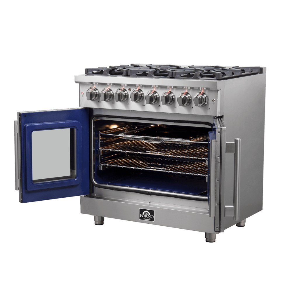 FORNO Massimo 36″ Freestanding French Door Dual Fuel Range (FFSGS6325-36)