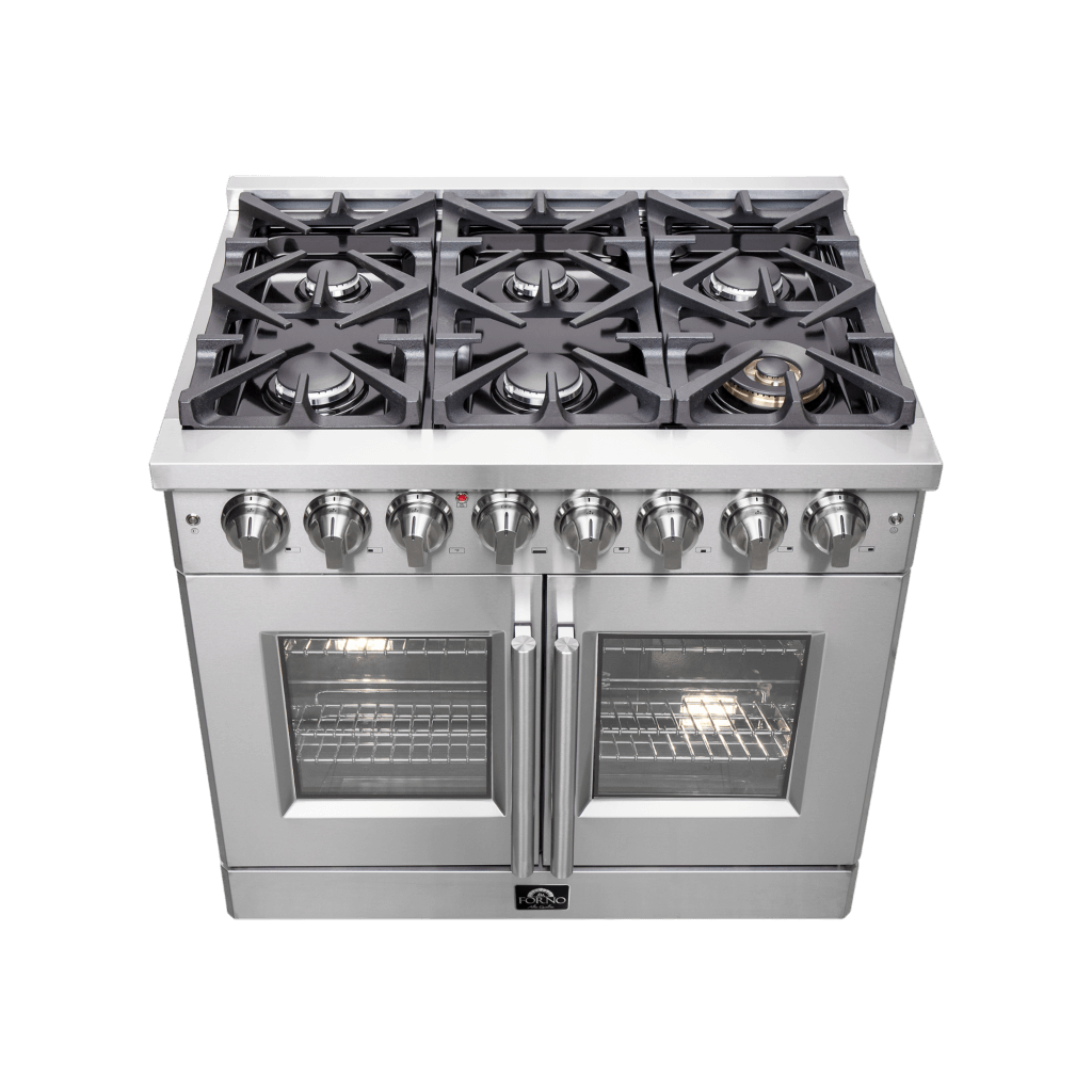 FORNO Massimo 36″ Freestanding French Door Dual Fuel Range (FFSGS6325-36)