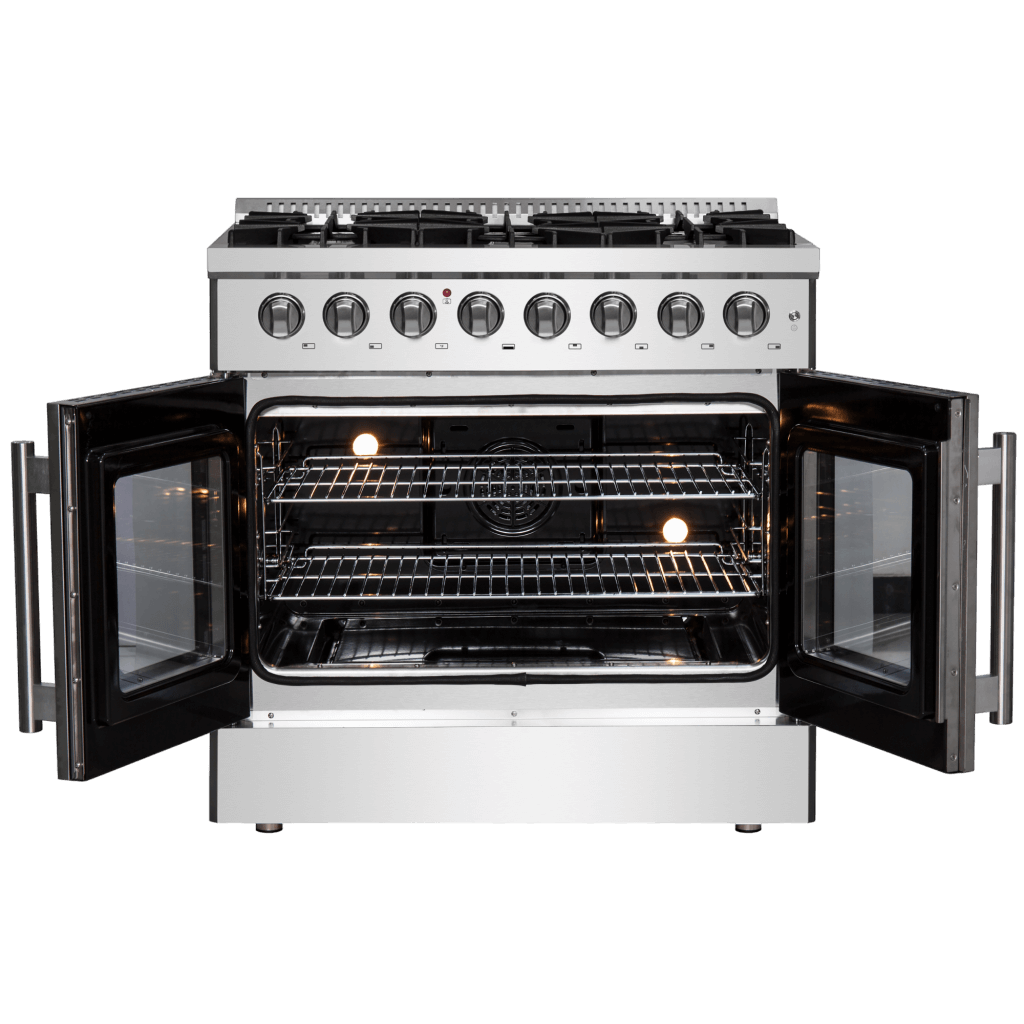 FORNO Galiano 36″ Freestanding French Door Dual Fuel Range (FFSGS6356-36)