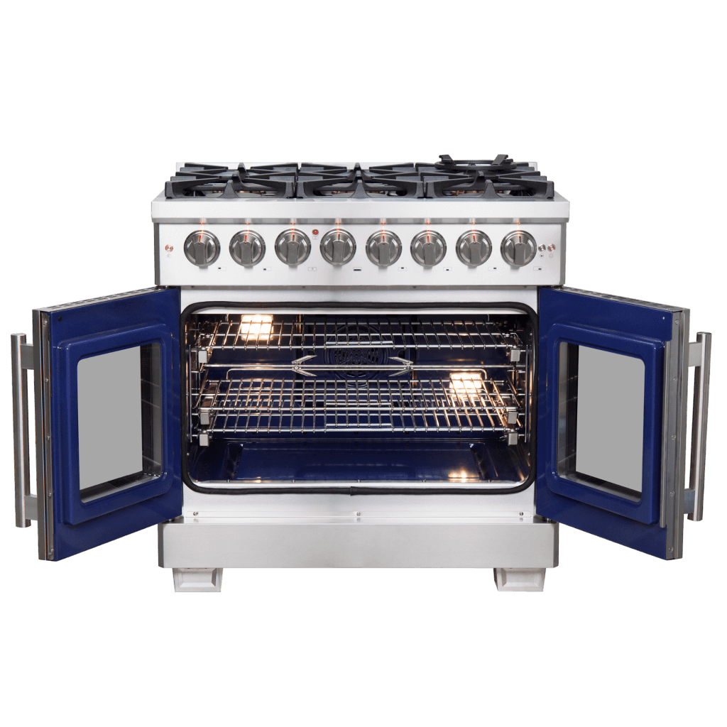 FORNO Capriasca 36″ Freestanding French Door Dual Fuel Range (FFSGS6387-36)