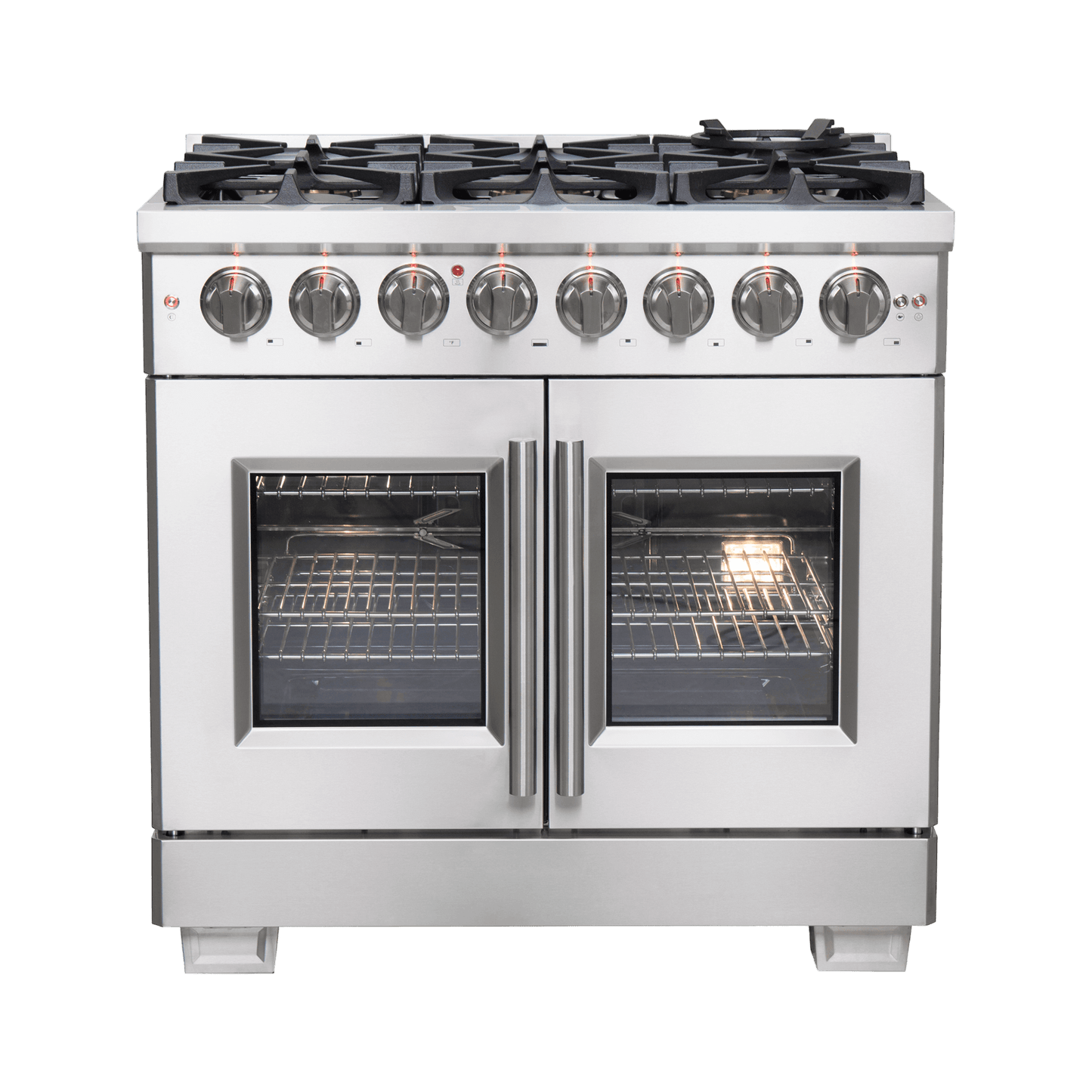FORNO Capriasca 36″ Freestanding French Door Dual Fuel Range (FFSGS6387-36)