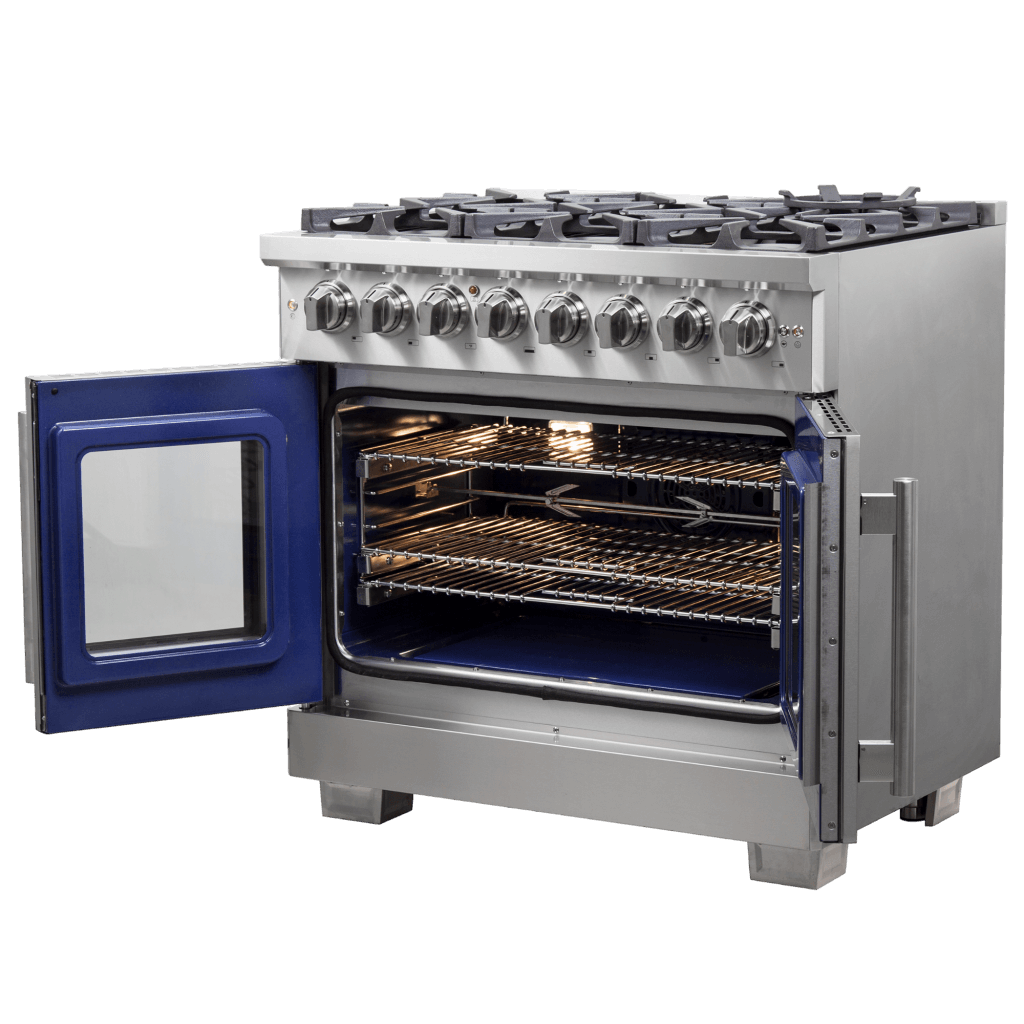 FORNO Capriasca 36″ Freestanding French Door Dual Fuel Range (FFSGS6387-36)