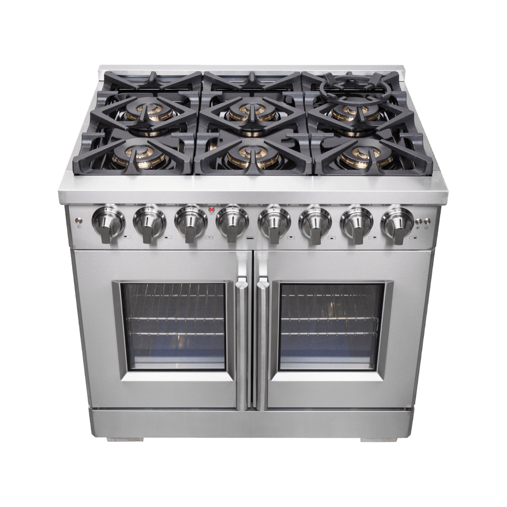 FORNO Capriasca 36″ Freestanding French Door Dual Fuel Range (FFSGS6387-36)
