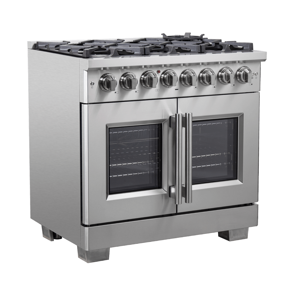 FORNO Capriasca 36″ Freestanding French Door Dual Fuel Range (FFSGS6387-36)