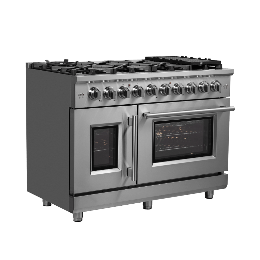 FORNO Massimo 48″ Freestanding French Door Gas Convection Range (FFSGS6439-48)