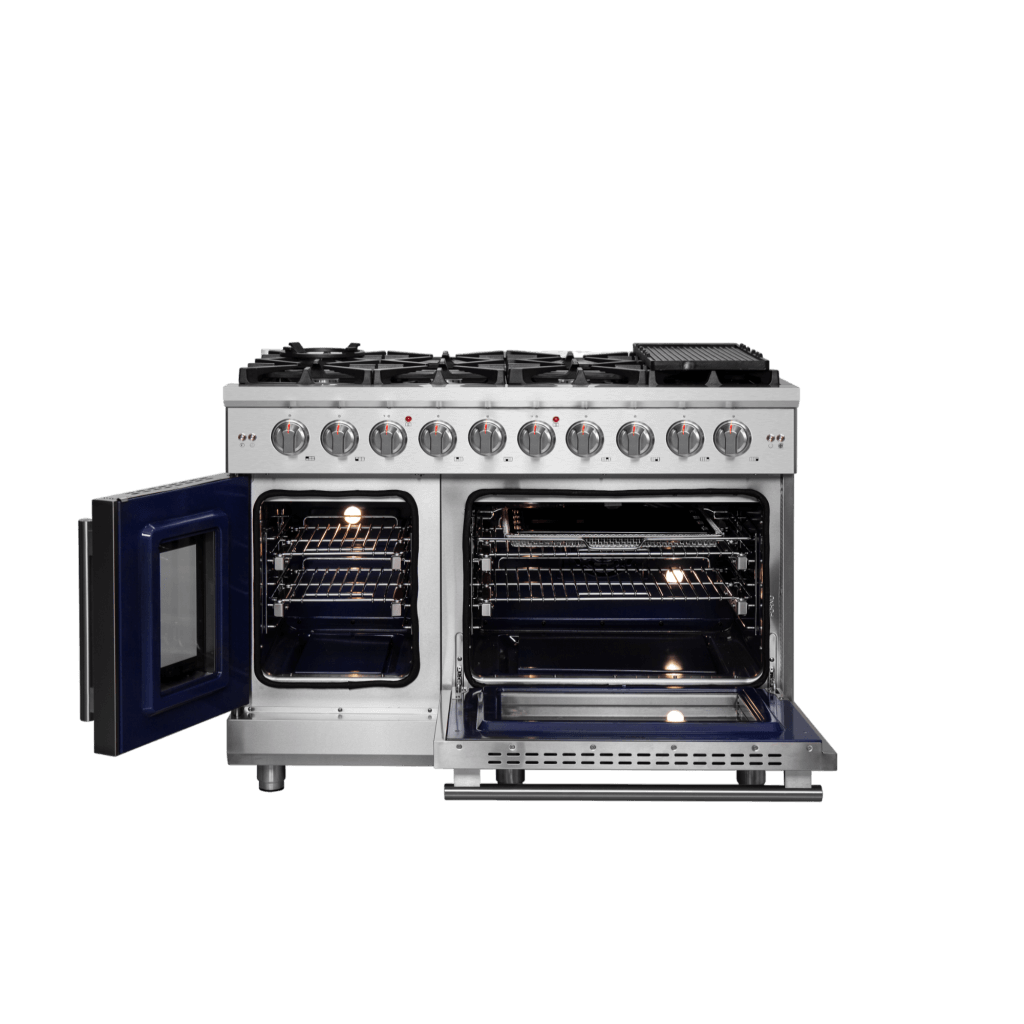 FORNO Massimo 48″ Freestanding French Door Gas Convection Range (FFSGS6439-48)