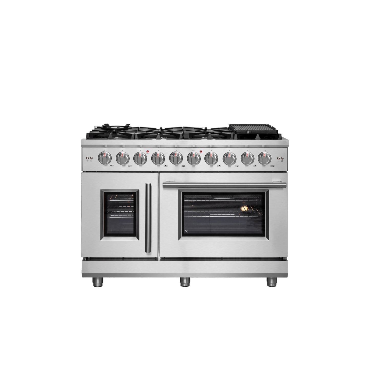 FORNO Massimo 48″ Freestanding French Door Gas Convection Range (FFSGS6439-48)