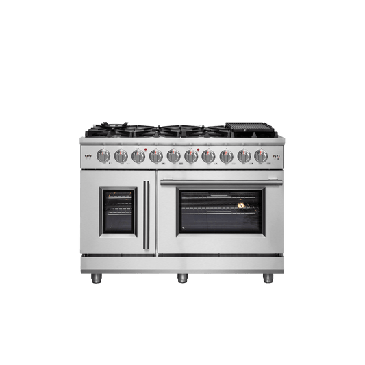 FORNO Massimo 48″ Freestanding French Door Gas Convection Range (FFSGS6439-48)