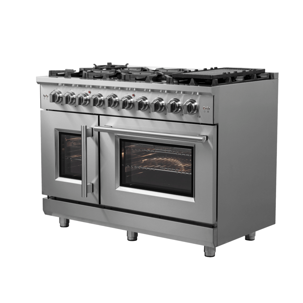FORNO Massimo 48″ Freestanding French Door Gas Convection Range (FFSGS6439-48)