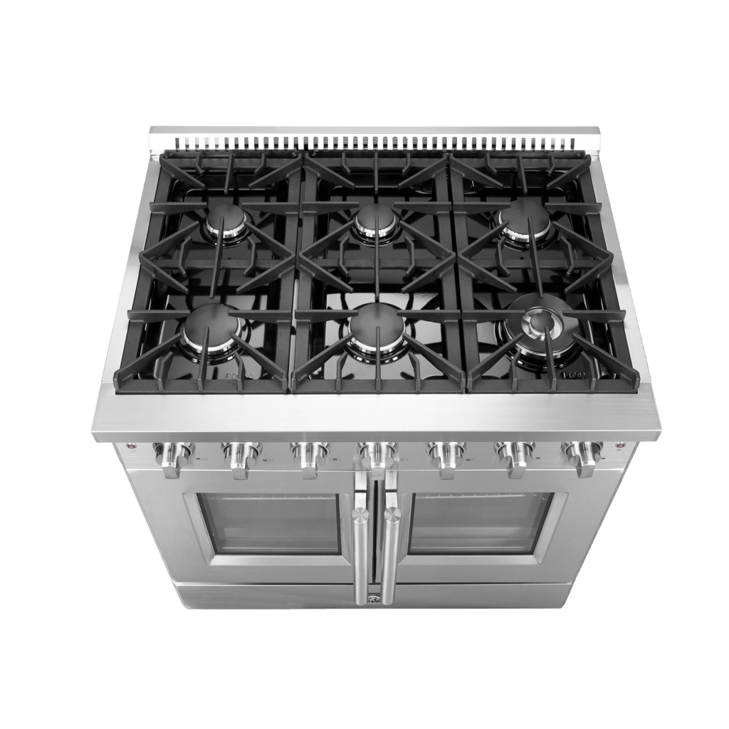 FORNO Galiano 36″ Freestanding French Door Gas Range (FFSGS6444-36)