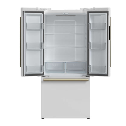 FORNO Premium 2 Pieces Kitchen Bundle - Forno Leonardo Espresso 30-Inch Slide-In White Induction Range, Forno Gallipoli Espresso 30-Inch White French Door Refrigerator - FBDL-014-10CAUS