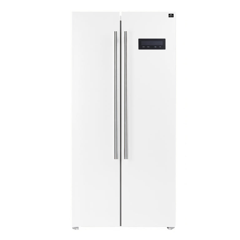 FORNO Salerno Espresso 33-inch Side-by-Side 15.6 Cu.Ft. Black or White Refrigerator (FFRBI1805-33BLK)