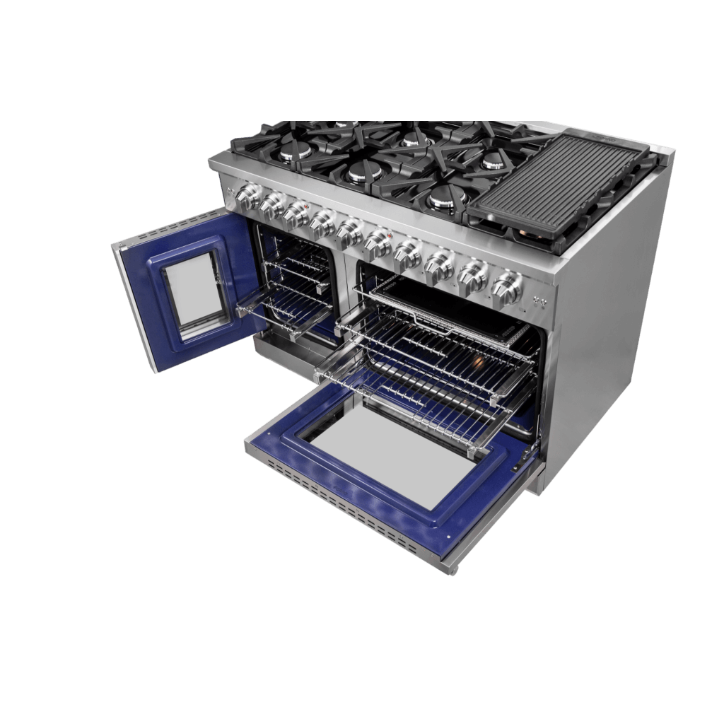FORNO Massimo 48″ Freestanding French Door Gas Convection Range (FFSGS6439-48)