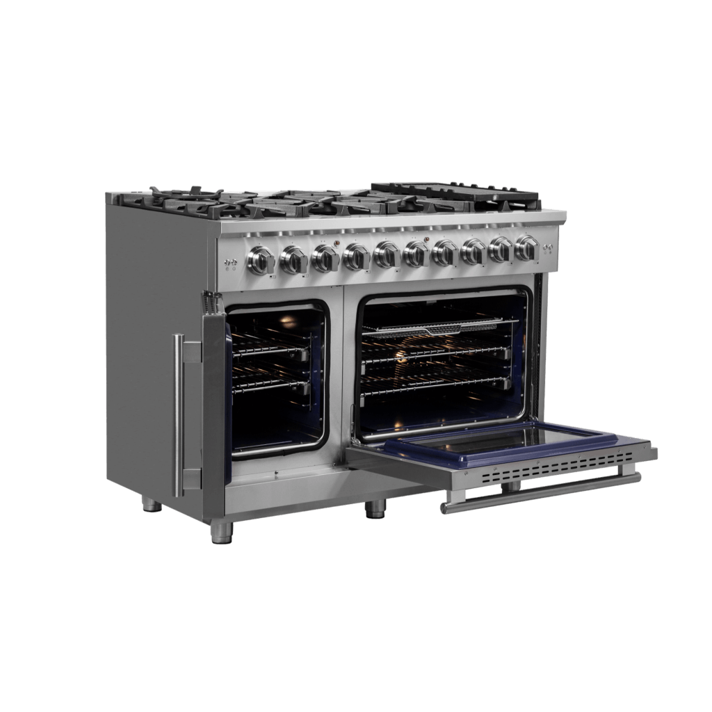 FORNO Massimo 48″ Freestanding French Door Gas Convection Range (FFSGS6439-48)