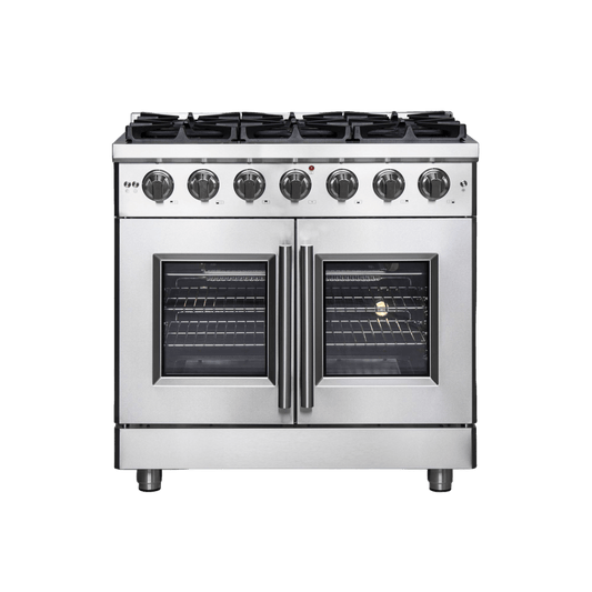 FORNO Massimo 36″ Freestanding French Door Gas Convection Range (FFSGS6439-36)