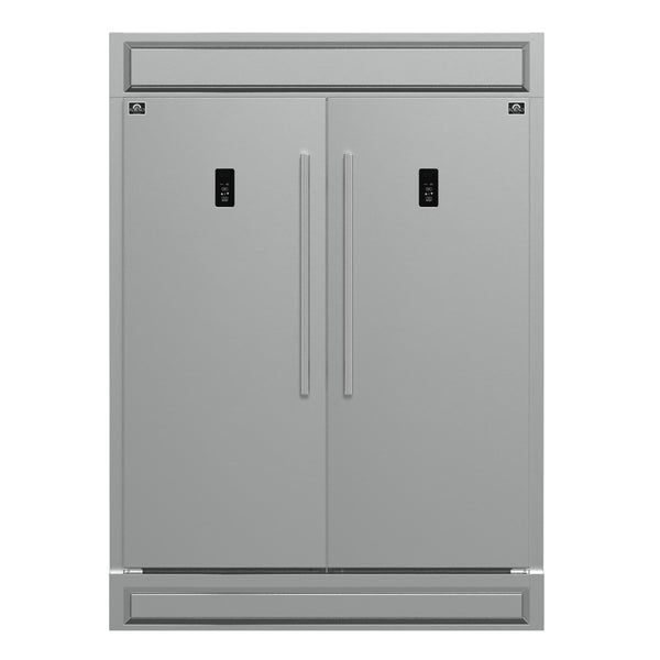 Forno Fortezza 60 Inch Convertible Refrigerator/Freezer with Modern Trim Kit, Stainless Steel, Total No Frost, with Automatic Ice Maker (FFFFD1738-60MG)
