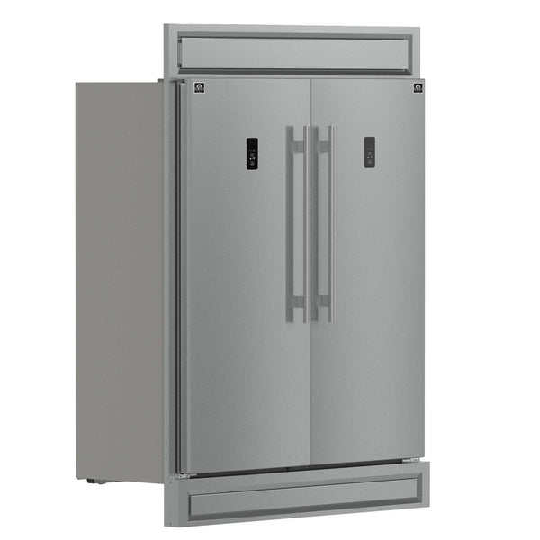 Forno Fortezza 60 Inch Convertible Refrigerator/Freezer with Modern Trim Kit, Stainless Steel, Total No Frost, with Automatic Ice Maker (FFFFD1738-60MG)