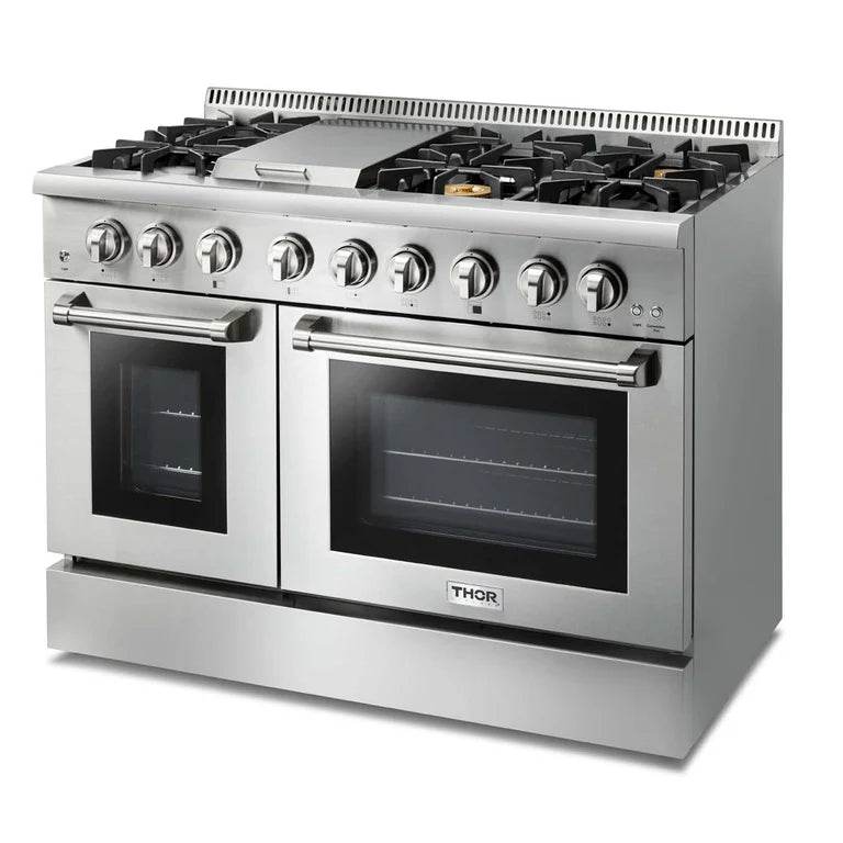 Thor Kitchen 48 in Natural Gas Burner Electric Oven 6.7 cu ft Range in Stainless Steel (HRD4803U)