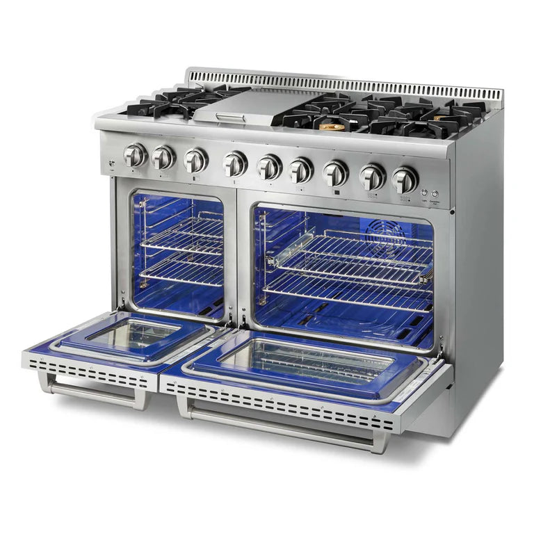 Thor Kitchen 48 in Natural Gas Burner Electric Oven 6.7 cu ft Range in Stainless Steel (HRD4803U)