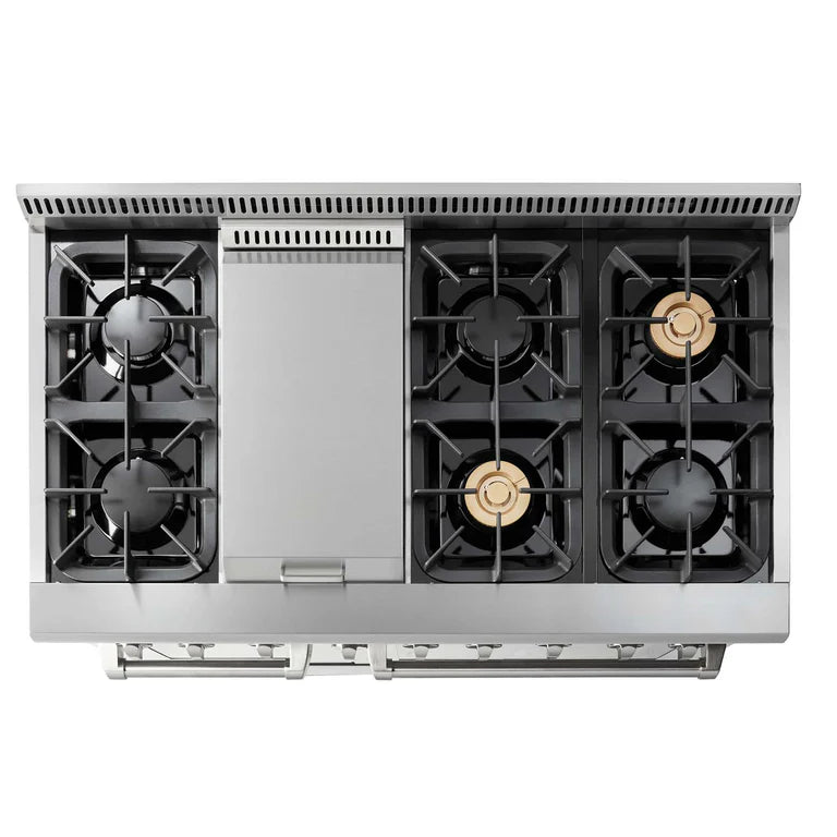 Thor Kitchen 48 in Natural Gas Burner Electric Oven 6.7 cu ft Range in Stainless Steel (HRD4803U)