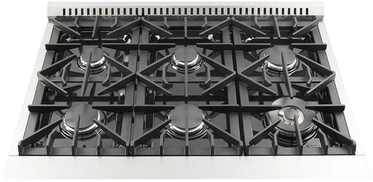 Forno Appliance Package- 36 Inch Gas Range, Wall Mount Range Hood