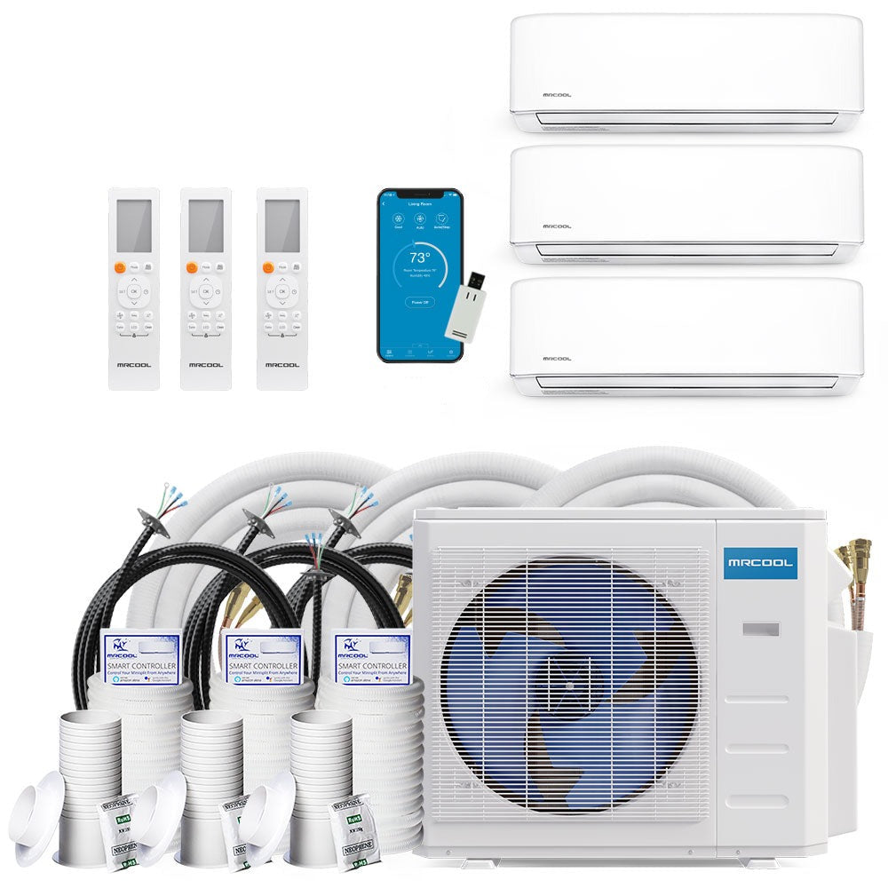 MRCOOL DIY Mini Split - 30,000 BTU 3 Zone Ductless Air Conditioner and Heat Pump, DIY-B-327HP090912