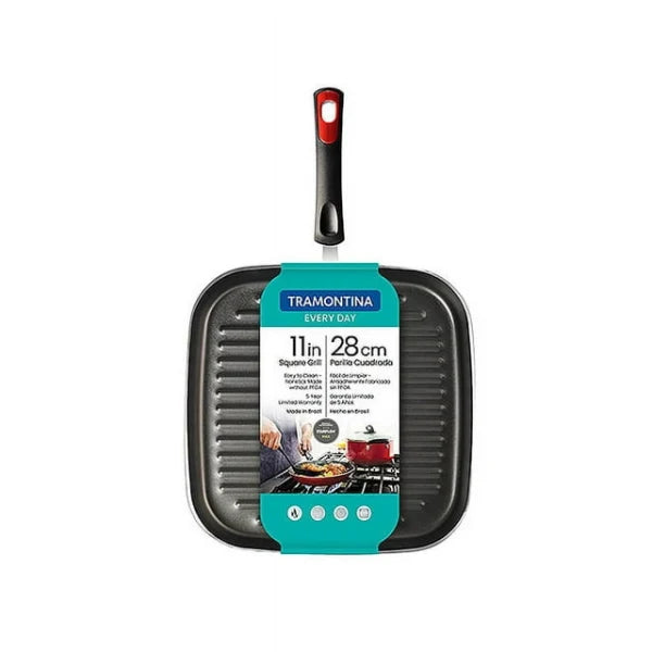 Tramontina EveryDay 11-in Aluminum Nonstick Square Grill Pan Red