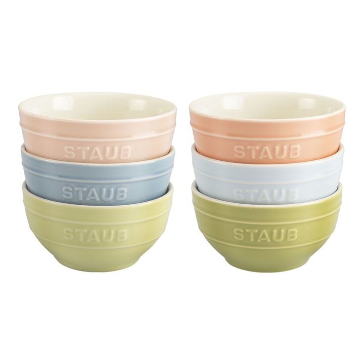 Staub Ceramic 6-pc 4.75-inch Small Universal Bowl Macaron Pastel Colors