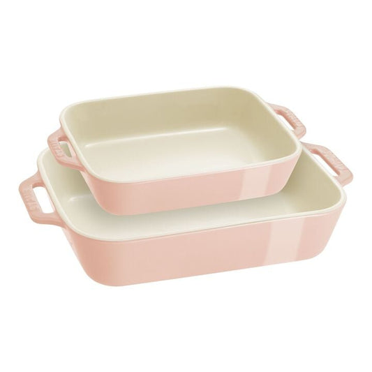 Staub Ceramic 2-pc Rectangular Baking Dish Set Macaron Pastel