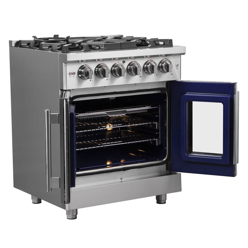 FORNO Massimo 30″ Freestanding French Door Gas Convection Range