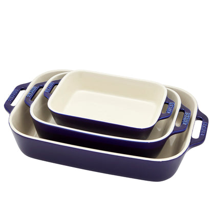 STAUB Ceramic 3-pc Rectangular Baking Dish Set