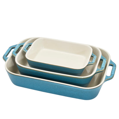 STAUB Ceramic 3-pc Rectangular Baking Dish Set